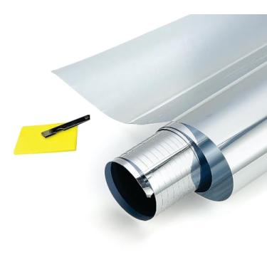 Imagem de OTOLIMAN 50 cm x 30 m (20 Inx x 100 pés) Película de película de janela uncut Unway Uncut Window Tint Mirror Privacy UV Reflective Car Home Office Glass Resistant Film, para privacidade e redução de calor