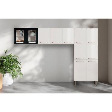 Imagem de Cozinha Modulada Bertolini Evidence 3 Peças (2Aéreos+1Paneleiro) CPT52 Branco/Preto-Bertolini