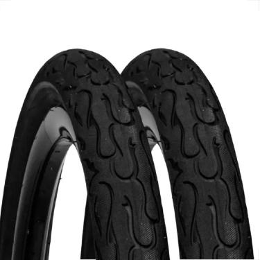 Imagem de PAR Pneu Aro 26 X 2.125 Bike DSI Flame TIPO kenda Slick Fogo Balão Bicicleta Montadinha motorizada