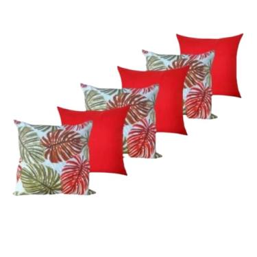 Imagem de ALMOFADAS CHEIAS PARA SALA QUARTO OU SOFÁ ALMOFADAS COM ENCHIMENTOS 45X45CM (COSTELA VERMELHA)