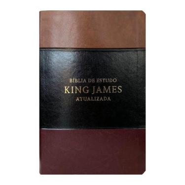 Imagem de Bíblia de estudo King James atuali. full color - tricolor marrom, pret