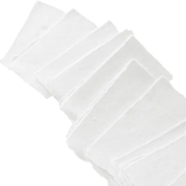 Imagem de Papel branco feito à mão com borda branca – Pacote de 50 x 7 cm – Papel de folha solta de mídia mista para placecard/cartões de acompanhante, cartões de lugar, cartões de voto, cartão de visita –