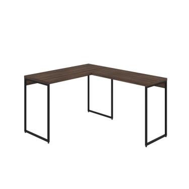 Imagem de Mesa Em L Dynamica Office 120x140x75cm Nogal - Est.preta Nogal - Est.preta