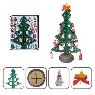 Imagem de Arvore de Natal de Madeira Enfeite Natalino de Mesa - Zein Natal