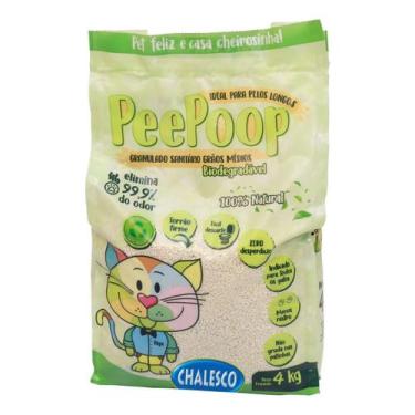 Imagem de Areia Para Granulado Grãos Médios PeePoop Higiênica Bio Natural 4kg Ch
