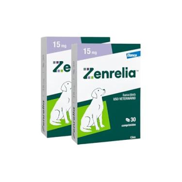 Imagem de 2 Zenrelia 15 mg para Cães Cão cachorros Tratamento de Dermatite Alérgica Anti Coceira 30 cp KIT