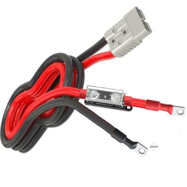 Imagem de AUTKLER Terminal de bateria 6AWG Power Inverter 6 mm funciona com conector Anderson, 60 cm, ultramacio, 50A fundido (60 cm-6 mm ilhós - 50A)