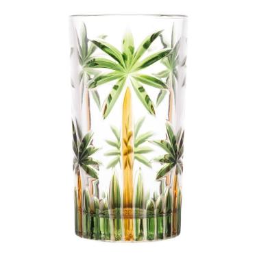 Imagem de Copo Alto Palm Tree Handpaint 360Ml Cristal