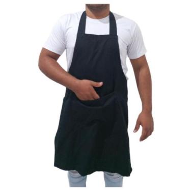 Imagem de Avental De Brim Preto P/ Cozinha Restaurante Lanchonete - topbrasil