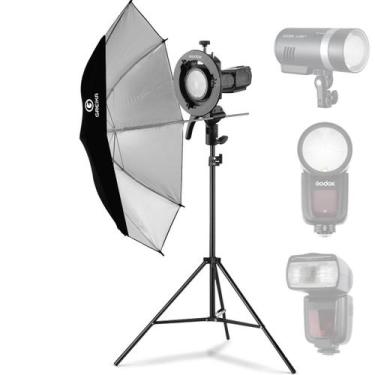 Imagem de Kit Suporte Para Flash Speedlite Godox S2 Com Sombrinha E Tripé 2m Pre