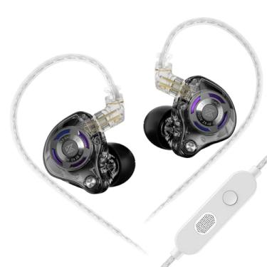 Imagem de KZ Gale Fones de ouvido para jogos com microfone, fones de ouvido HiFi para graves profundos e confortáveis para jogos, fones de ouvido com fio, sem microfone, fones de ouvido IEM para PS (com