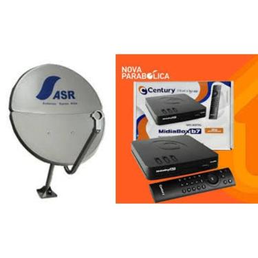 Imagem de Antena Parabolica Bipartida ASR Santa Rita com conversor Century midia B7