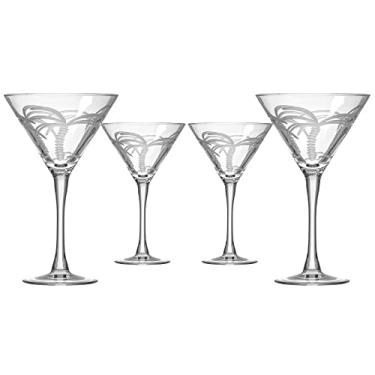 Imagem de Rolf Glass Copo de martini de palmeira | Taças de Martini com haste de 290 ml | Vidro sem chumbo | Copos de coquetel gravados com roda de diamante | Feito nos EUA (conjunto de 4)