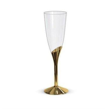 Imagem de Taça Champagne Base Dourada Descartável Premium c/6 - Silver