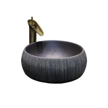 Imagem de YANIR-137 Vaso de banheiro pia tigela arte bancada bacia banheiro lavatório de cerâmica lavatório ao ar livre pátio varanda banheiro pias lavatório acima do balcão pia