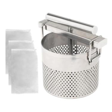 Imagem de Bothyi Desidratador de vegetais prensa aço inoxidável com 3 sacos de filtro resistente para recheio de panquecas 14x18cm acessórios 1,8L ferramenta de