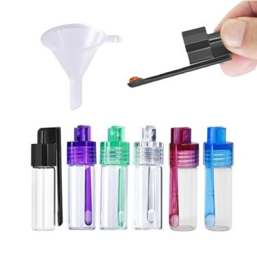 Imagem de Tovyzalg Mini dispensadores de temperos de vidro com colher – agitadores portáteis de viagem, à prova de vazamento e herméticos, capacidade de 5 ml para acampamento, ao ar livre, cozinha e uso diário