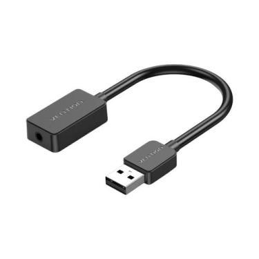 Imagem de Adaptador De Interface De Áudio USB Para 3.5mm Placa De Som Externa Pa