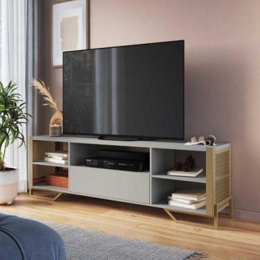 Imagem de Rack Sala para TV 183cm Industrial com Gaveta e Pés em Metal - Placa e