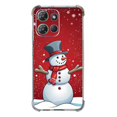 Imagem de Beaucov Capa para Moto G 2025, linda capa de proteção contra quedas de Natal boneco de neve à prova de choque TPU capa protetora de corpo inteiro resistente a arranhões para Motorola Moto G 2025