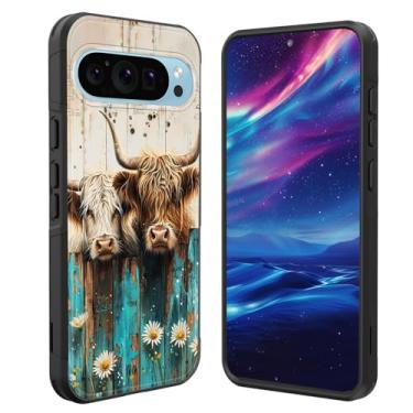 Imagem de GFEWYTJYJ Capa para Pixel 10 Pro XL, [proteção contra quedas de grau militar] Capa de telefone antiderrapante resistente à prova de choque para Google Pixel 10 Pro XL 6,8 polegadas 2025, vaca Highland