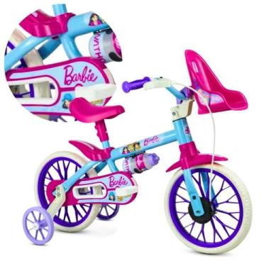 Imagem de Bicicleta Infantil Aro 12 Nathor Barbie Menina 1 a 4 Anos, Rosa