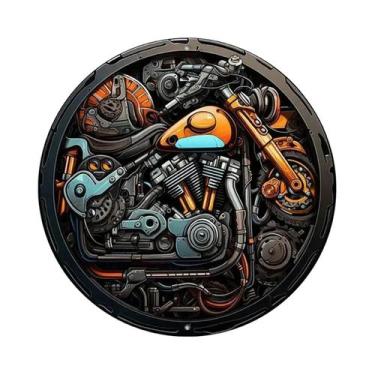 Imagem de Placa De Metal Redonda Retrô Nostálgica Para Motocicleta, Pintura 2D E