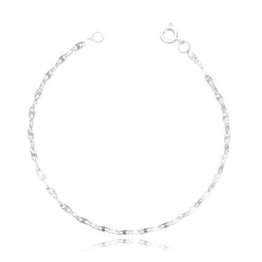 Imagem de Pulseira Piastrine Masculina Fina Banhada a Prata 925 Pulseira de Prat