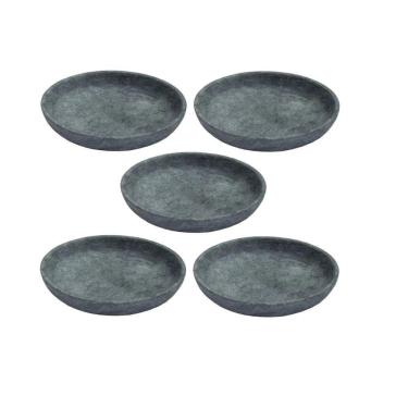 Imagem de Kit 5 Pratos Fundo Para Massa Em Pedra Sabão Borda Alta 28Cm. - Produto Queridinho!
