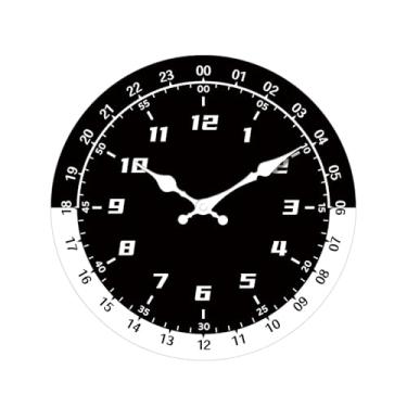Imagem de Bothyi Relógio de parede moderno para quarto infantil, ponteiros de discagem, relógio de parede simples, decoração de arte de parede, fácil de pendurar para, Preto