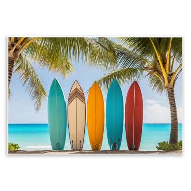 Imagem de Stupell Industries Pranchas de surf coloridas arte de placa de parede litoral, design por LSR Design Studio, 25 x 38 cm