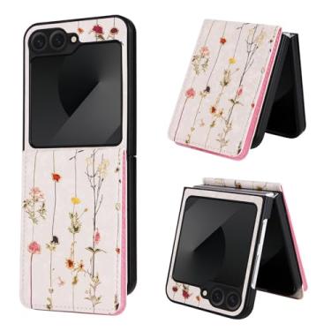 Imagem de Asuwish Capa de celular para Samsung Galaxy Z Flip 6 5G 2024 carteira com flor de luxo couro PU porta-cartão de crédito slot filme suporte suporte ZFlip6 Z6 G Flip6 6Z mulheres meninas flores secas