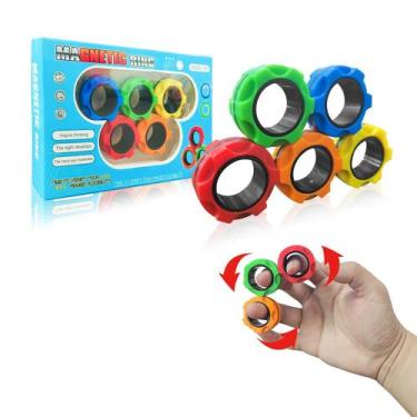Imagem de Anéis magnéticos AHEYE, conjunto de 5 para brinquedos Fidget com TDAH