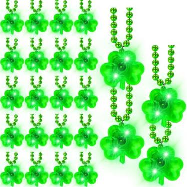 Imagem de Colar EOBOH Dia de São Patrício com miçangas iluminadas x24