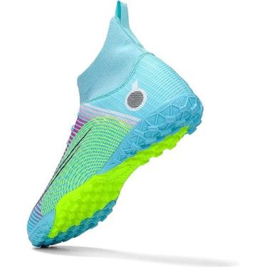 Imagem de Tênis de futebol masculinos de futebol com pontas longas, couro e borr