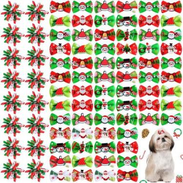 Imagem de Dog Hair Bows Weewooday, 70 unidades, conjunto de Natal