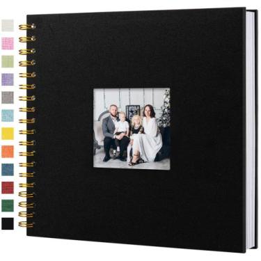 Imagem de Álbum de fotos para álbum de recortes, capa de linho Hiwhy, 25x25cm, 8