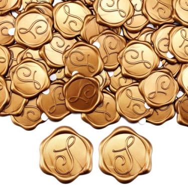Imagem de Adesivos Wax Seal Yoption Initial Alphabet S, pacote com 100 unidades 