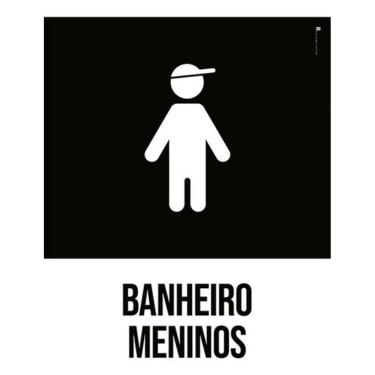 Imagem de Kit 3 Placas Sinalização - Banheiros Meninos Desenho