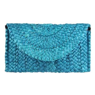 Imagem de Bolsa Clutch Purse Freie Liebe Straw Woven Envelope Bolsa de praia