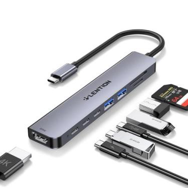 Imagem de Hub USB C LENTION 8 em 1 com 4K @60Hz HDMI, 2 USB C e 2 USB 3.0
