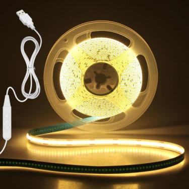 Imagem de Lâmpadas de LED Aclorol 4M, branco quente, 3000K, USB regulável