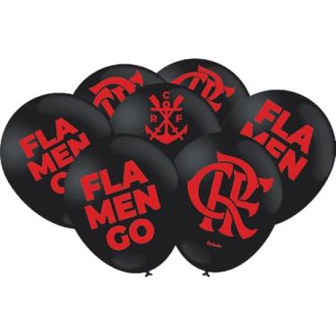 Imagem de Balão Importado Especial Látex 9" Festcolor Preto Flamengo 2023 1X25