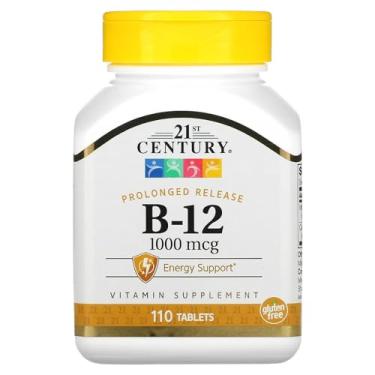 Imagem de Vitamina B12 Liberação Prolongada 1000mcg 110 Caps 21st Cent - sem