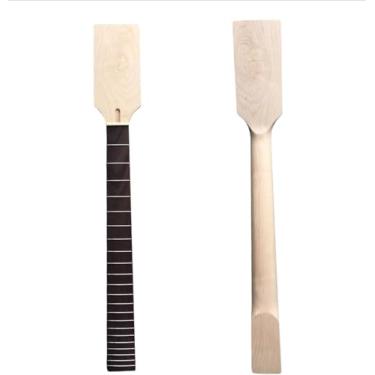 Imagem de YoungMonic Pescoço de guitarra elétrica 22/24 traste 24,75/64,8 cm Rosewood Fretboard 48 mm de largura da porca e 58 mm de largura do salto da guitarra não embutida cabeça de pá DIY (22 trastes 64,8