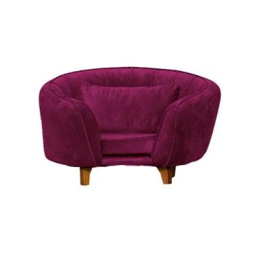 Imagem de Poltrona Cama Caminha Pet Baby Laddi Veludo Marsala Dvinn Marsala - DI