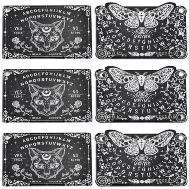 Imagem de SUNNYCLUE 1 caixa com 10 pingentes de adivinhação, pingentes de tabuleiro ouijas preto com tema de tarô, cartão mágico, gatos góticos, misteriosos, pingentes de amuleto para fazer joias, chaveiros