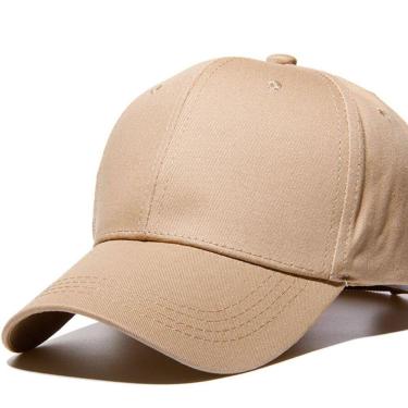 Imagem de Boné Liso Esportivo Aba Curva Ajuste Metal Unissex Bege