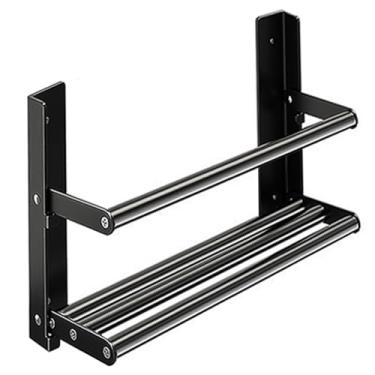 Imagem de Sapateira expansível de 2 andares, organizador de sapatos de metal para pendurar 2 pares de sapatos, organizador de sapateira montado na parede, prateleira de parede dobrável para motorhome, entrada e