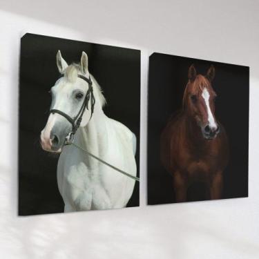 Imagem de Quadro Decorativo Cavalos Kit 2 Quadros - ArtBeni Quadros, 80x120, Tel